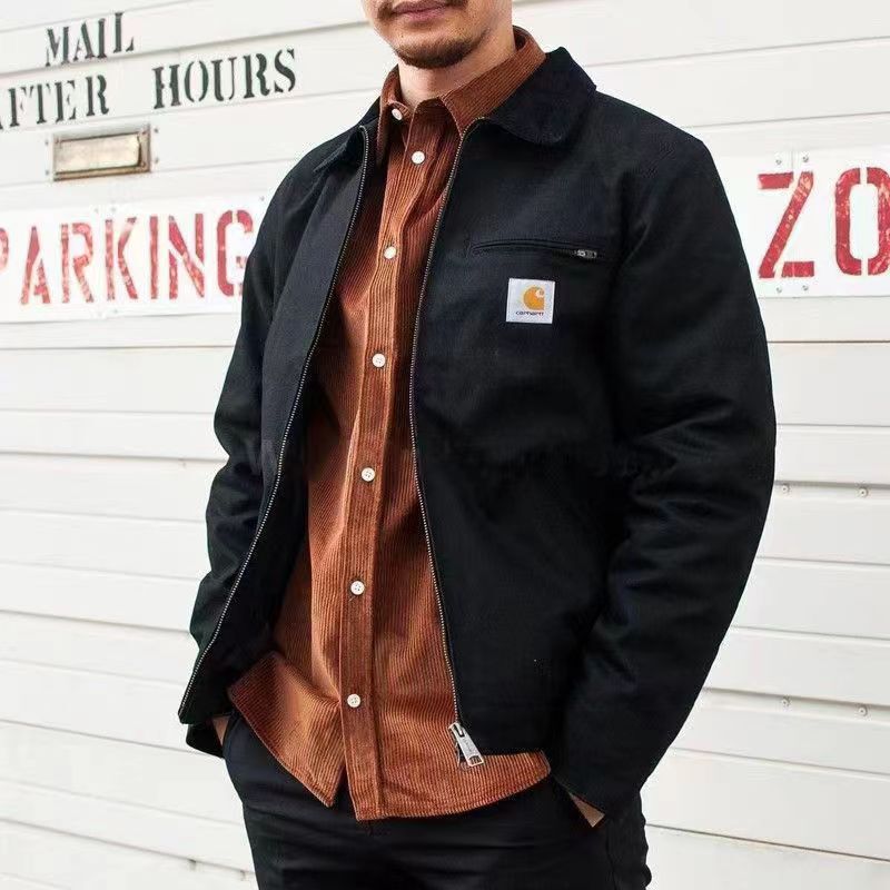 Carhartt Canvas Winter Couple's Style Detroit Heavy-Duty Turn-Down Collar Interstellar Workwear Thick Padded Jacket Carhartt Canvas Winter Couple's Style Detroit Heavy-Duty Turn-Down Collar Interstellar Workwear Thick Padded Jacket