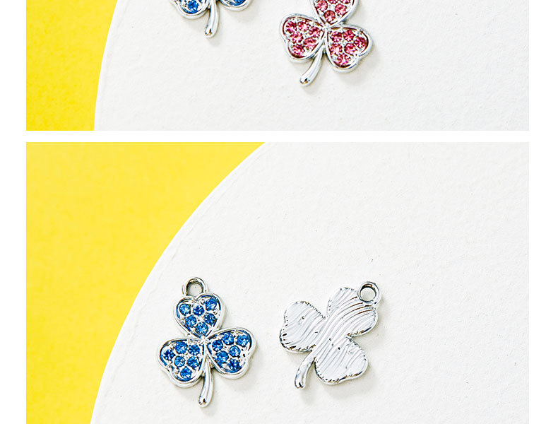 10 PCS/Package Alloy Rhinestones Shamrock Pendant Simple Style display picture 3