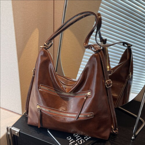 Casual Commute Retro Tote Bag Winter Large Capacity Dual-Shoulder Bag High-End Single Shoulder Crossbody Bag