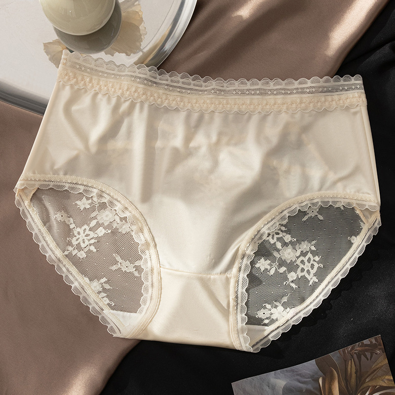 Encaje entrepierna de algodón puro transpirable y sin costuras sexy encaje caliente chica puro deseo triángulo pantalones cortos cabeza nueva refrescante