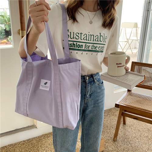 910242 coffee simple solid color small fresh ins literary retro forest style women's one-shoulder canvas bag tote bag