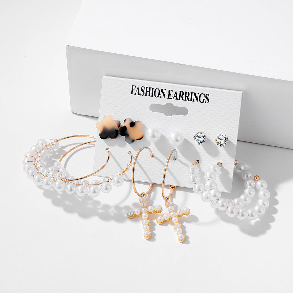 Inlaid Zircon Design Fashion Style Fashion Circle Alloy Inlaid Zircon Women's Drop Earrings 1 Set