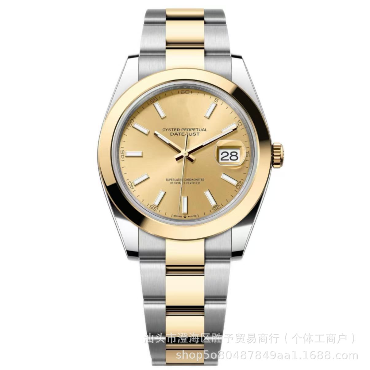 Fábrica C reloj de pulsera tipo diario de apertura de reloj de pulsera hombre correa de acero cara romana impermeable reloj mecánico automático completo