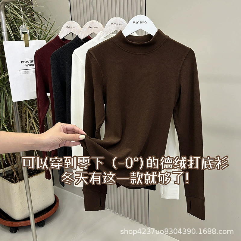 Lulu тот же теплый осенний и зимний воротник с половинным вырезом сплошного цвета