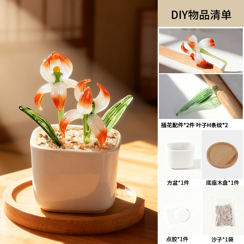 Zibo vidrio artesanía ornamentos maceta de vidrio verde flores regalos de diciembre decoración de oficina image 14