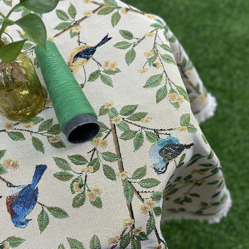 American Retro Oil Painting Style Tablecloth Cotton Linen Embroidered Tablecloth Thick Pastoral Style Floral Coffee Tablecloth Wholesale