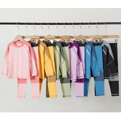 Children's double-sided velvet autumn and winter set of padded pants and shirts for boys and girls, anti-bacterial warm innerwear set for youth