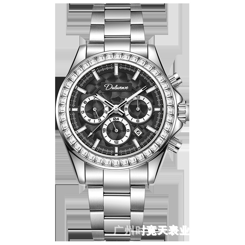 Reloj mecánico automático genuino Glacier Landitongna Acero inoxidable Cinturón de acero sólido Reloj multifuncional con hebilla original para hombre