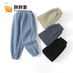 男童女童小孩秋冬季加厚加絨保暖褲 中大小兒童外穿修身打底長褲
