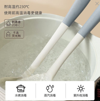 Color-blocking gray-white silicone spatula household…