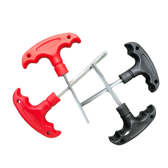 Niuli Galvanized T-shaped Allen Wrench Black Plastic Handle Crutch D-shaped Wrench Garden Accessories Hardware Tools