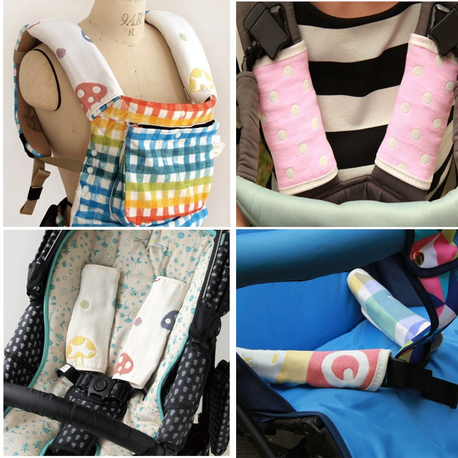 6 слоев марлевый хлопковый ремешок Скользкого полотенца Baby Bag Соответствующий скользкий полотенце Детская безопасность Грибной сосание пояса