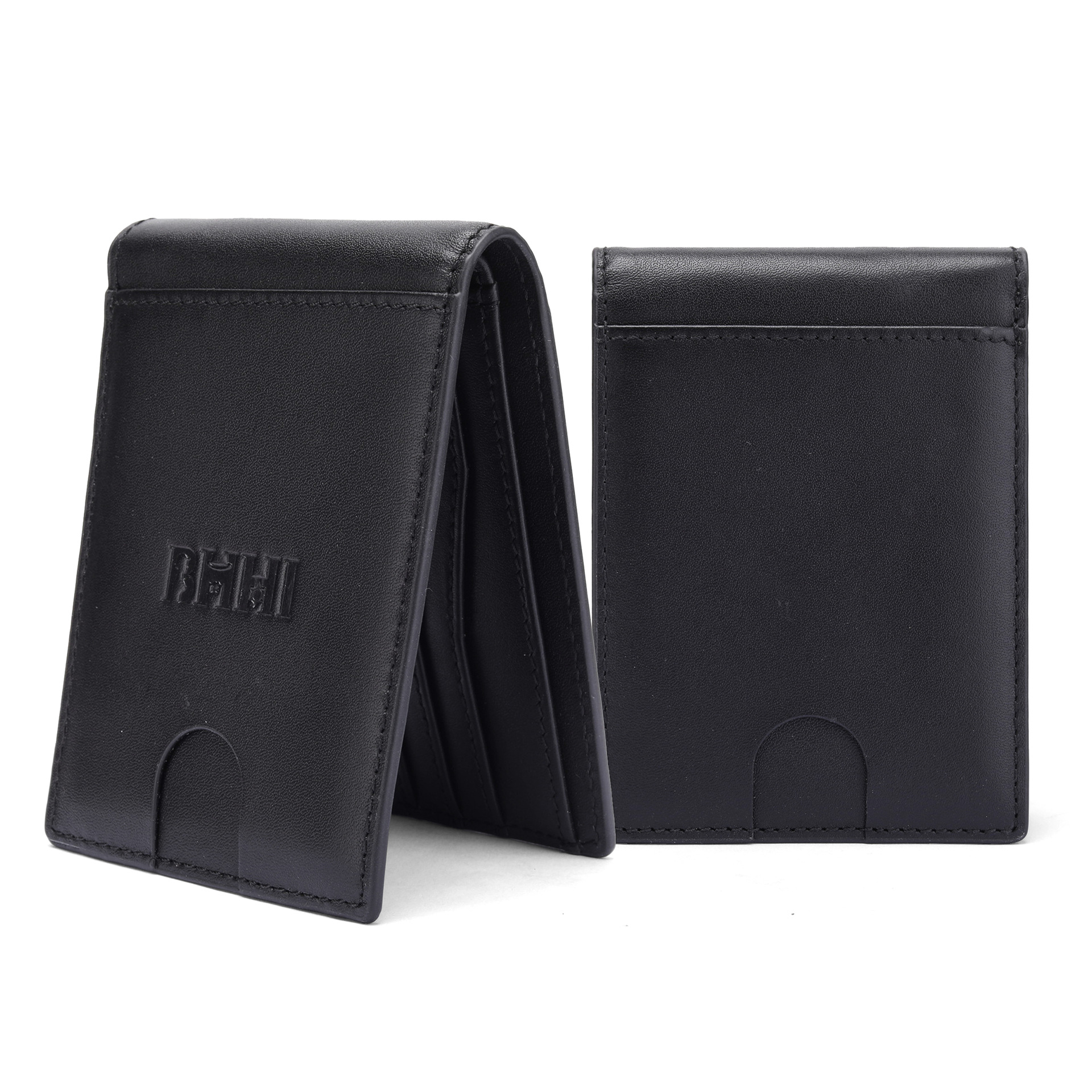 Cartera corta de gran capacidad de comercio exterior personalizada multicarjeta de color sólido cartera de doble plegable cartera de cuero superdelgada para hombres