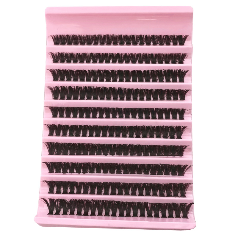 Venda internacional de cílios 80D, cílios grossos e ondulados, 10 fileiras de cílios postiços segmentados e autoenxertados de grande capacidade_voghion.com