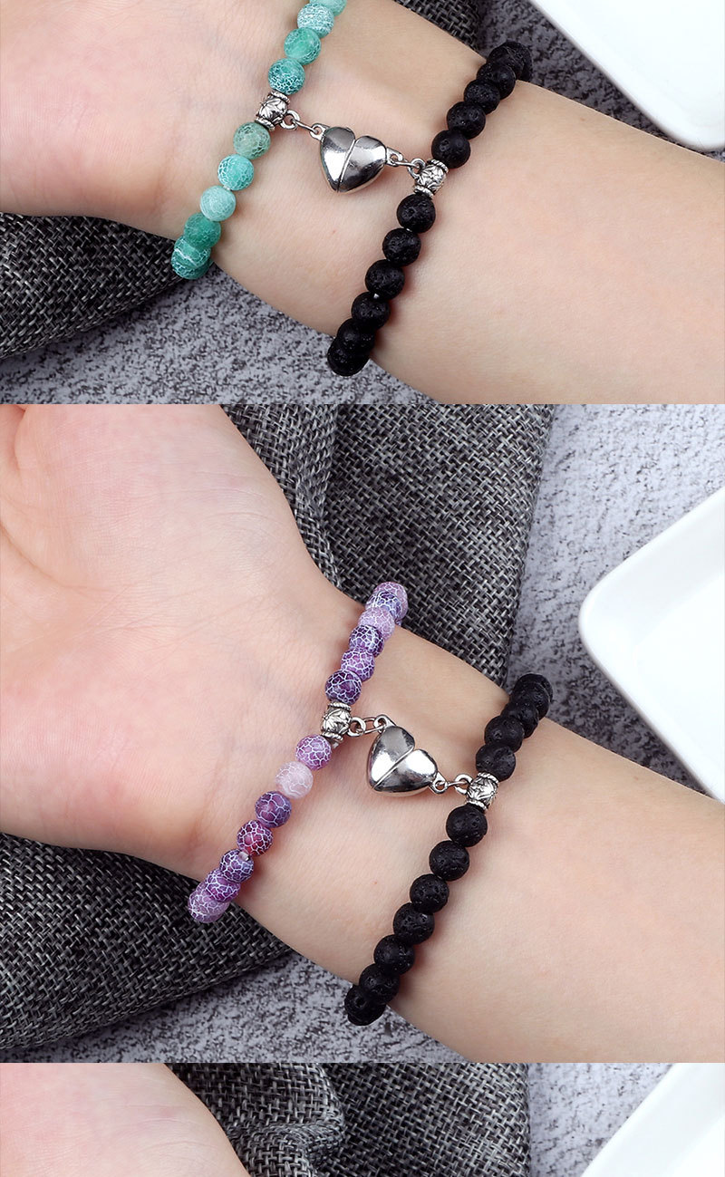 Bracciali di coppia magnetici a cuore gioielli per amici_voghion.com
