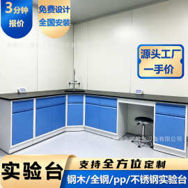 定制实验台实验桌化验室工作台全钢中央试验台钢木实验台重庆厂家