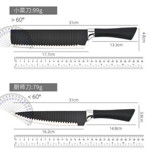 Wavy black knife stainless steel, Chinese style, full set, Birthday gift