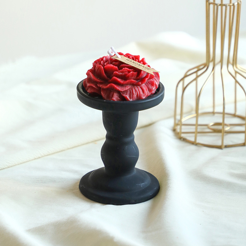 Vela aromática de cera de soja retro francesa color borgoña, vela romántica para bodas, decoración para el hogar, portavelas, venta al por mayor por pieza