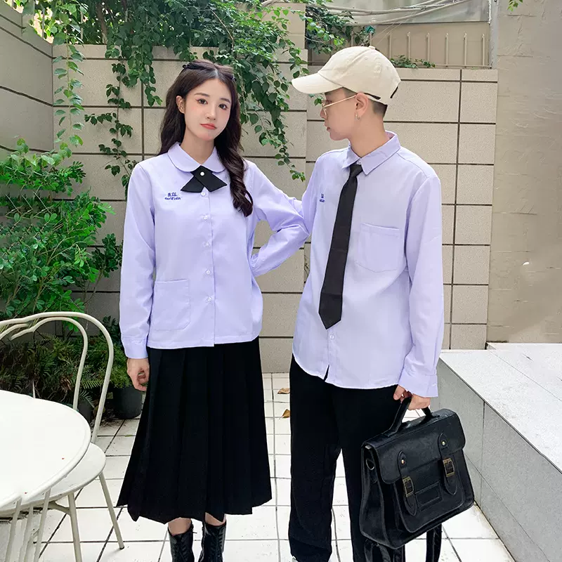泰国校服泰式班服jk衬衫制服学院风初中高中生套装运动会学生装