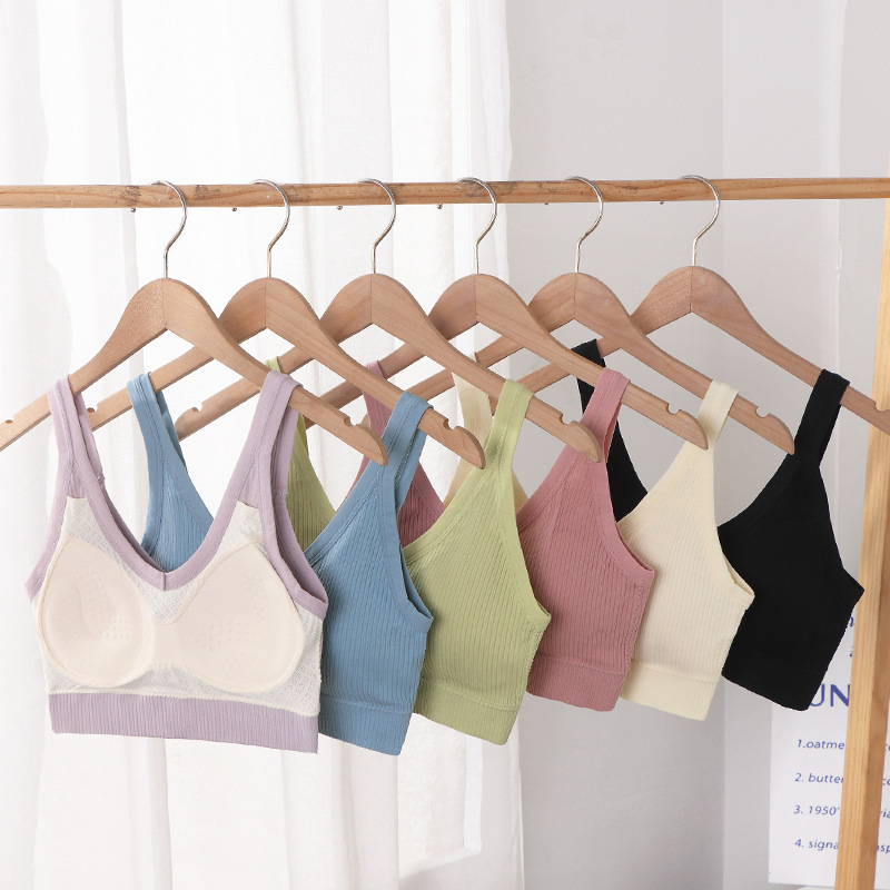 Seamless beauty back push up Correa inalámbrica chaleco en el pecho taza de una pieza fija de las mujeres anti-exposición tubo interior chaleco superior