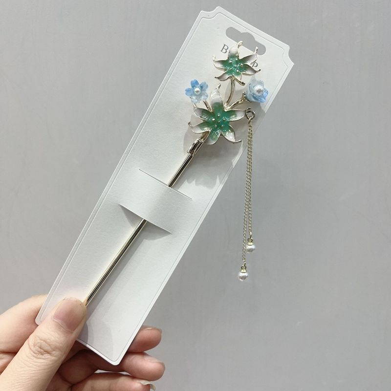 发簪现代简约新中式簪子古风步摇发钗汉服旗袍头饰渐流苏发簪|undefined