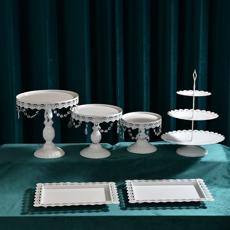 Diseño de boda europea decoración de mesa de postres set de té de la tarde refrigerio bandeja de pastel estante de exhibición mesa de descanso de té