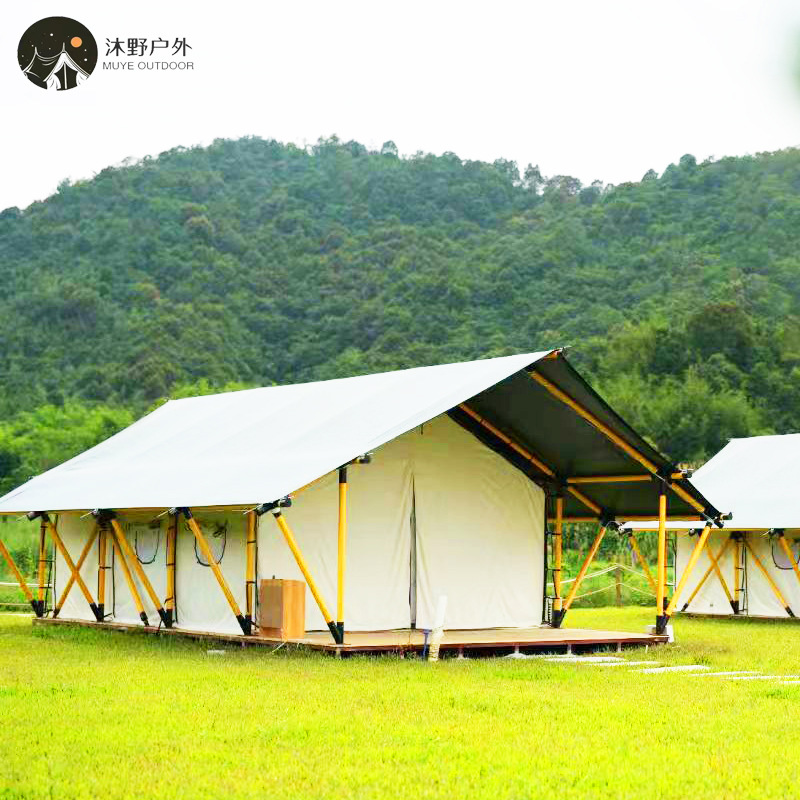 Muye tienda de campaña de lujo al aire libre Hotel de doble capa a prueba de lluvia a prueba de fuego área escénica techo tienda del hotel