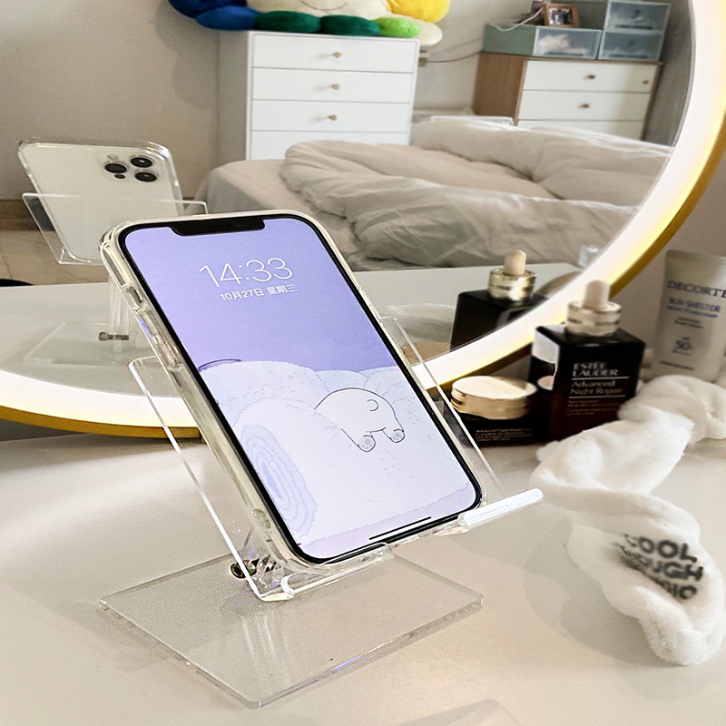 桌面亚克力手机支架有机玻璃摆台展台懒人托柜台透明亚克力展示架