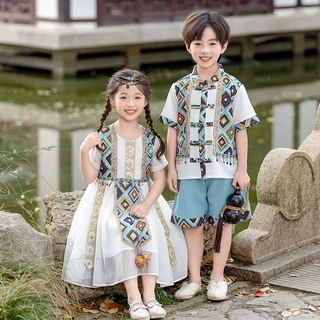 三月三儿童少数民族风服装男女童傣族服古风幼儿园六一舞蹈演出服