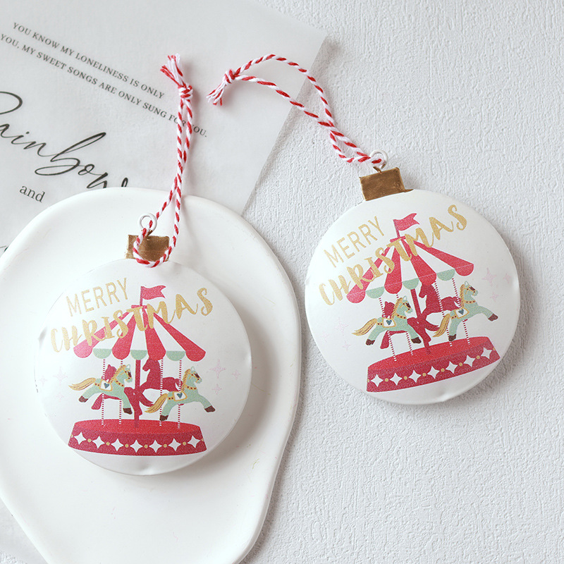 Nuevos productos transfronterizos en estilo nórdico retro chapa pequeña decoración creativa de Navidad árbol de Navidad colgante colgante colgante