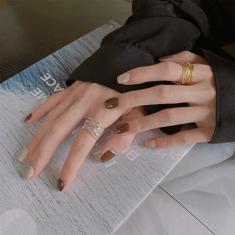 Geometric Pattern Women's Gender 925 Sterling Silver Geometric Open Rings