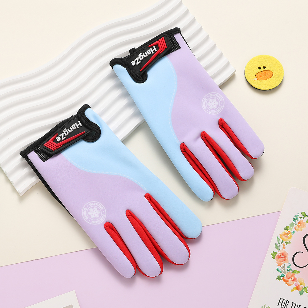 Guantes para niños otoño y invierno estudiantes a prueba de viento dibujos animados de terciopelo caliente guantes de grasa al aire libre a prueba de frío