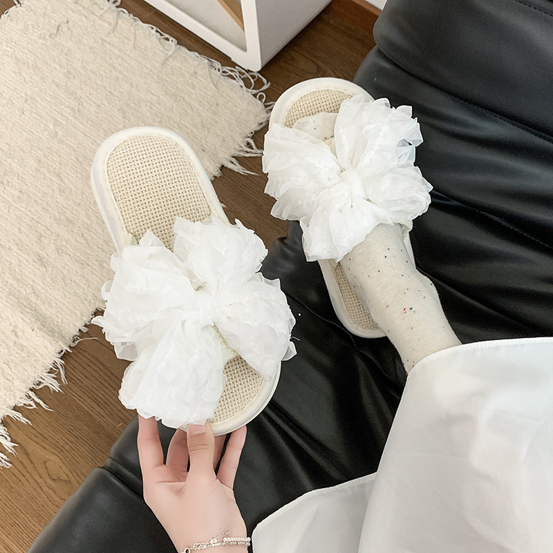 두꺼운 밑단 린넨 하운드투스-화이트+보타이