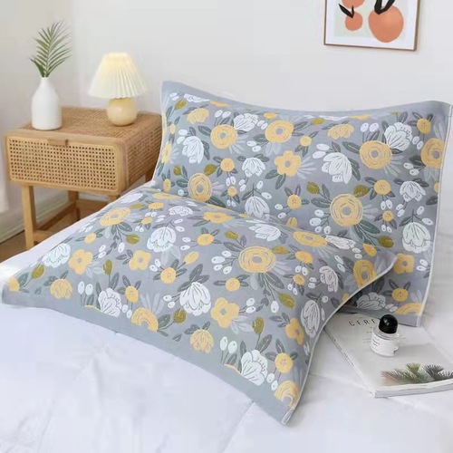 8-layer gauze cotton pillowcase for home use, adult single-use, color-woven brocade, all-season use, soft, wholesale