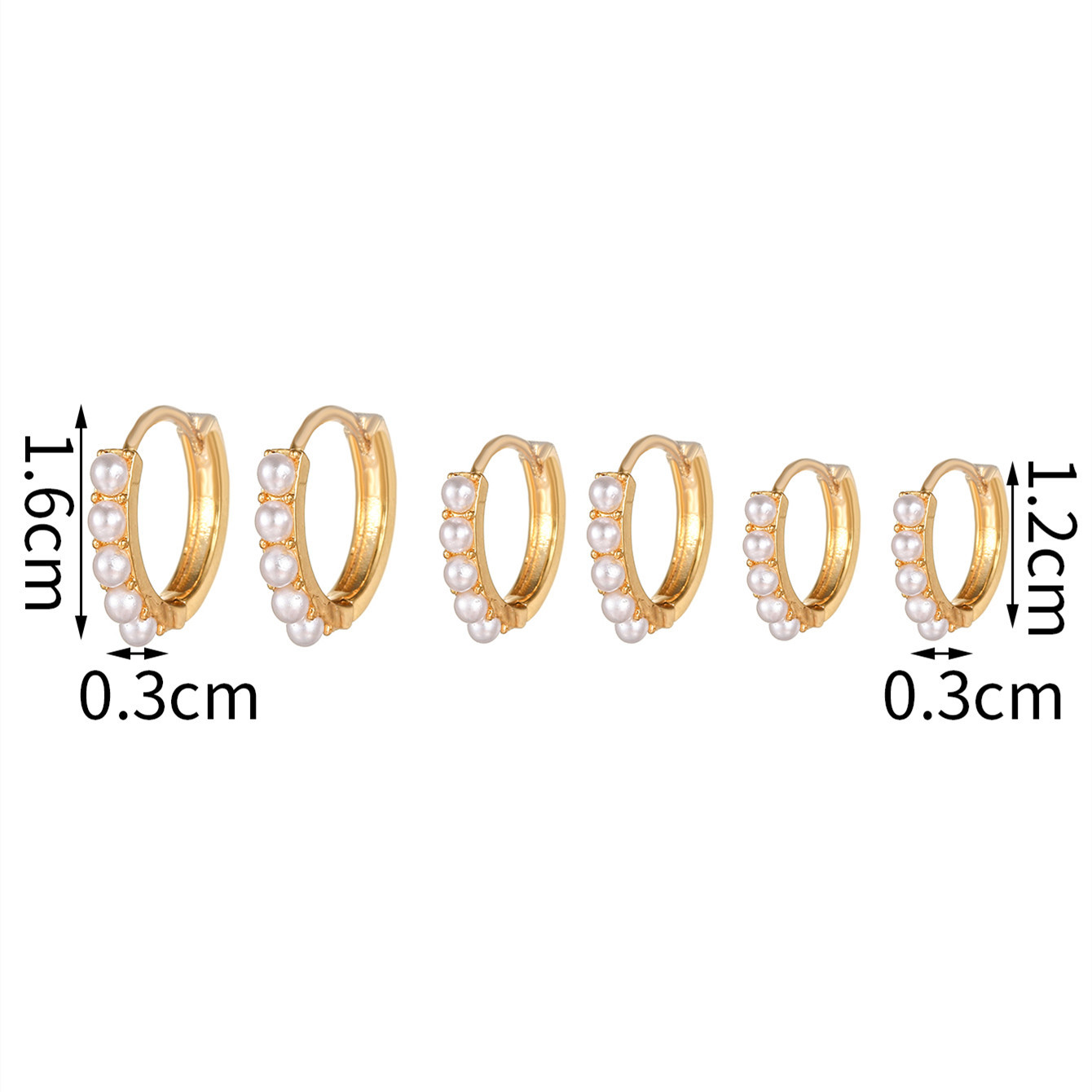 Brass Material Fashion Geometric Brass Earrings Pearl Copper Earrings