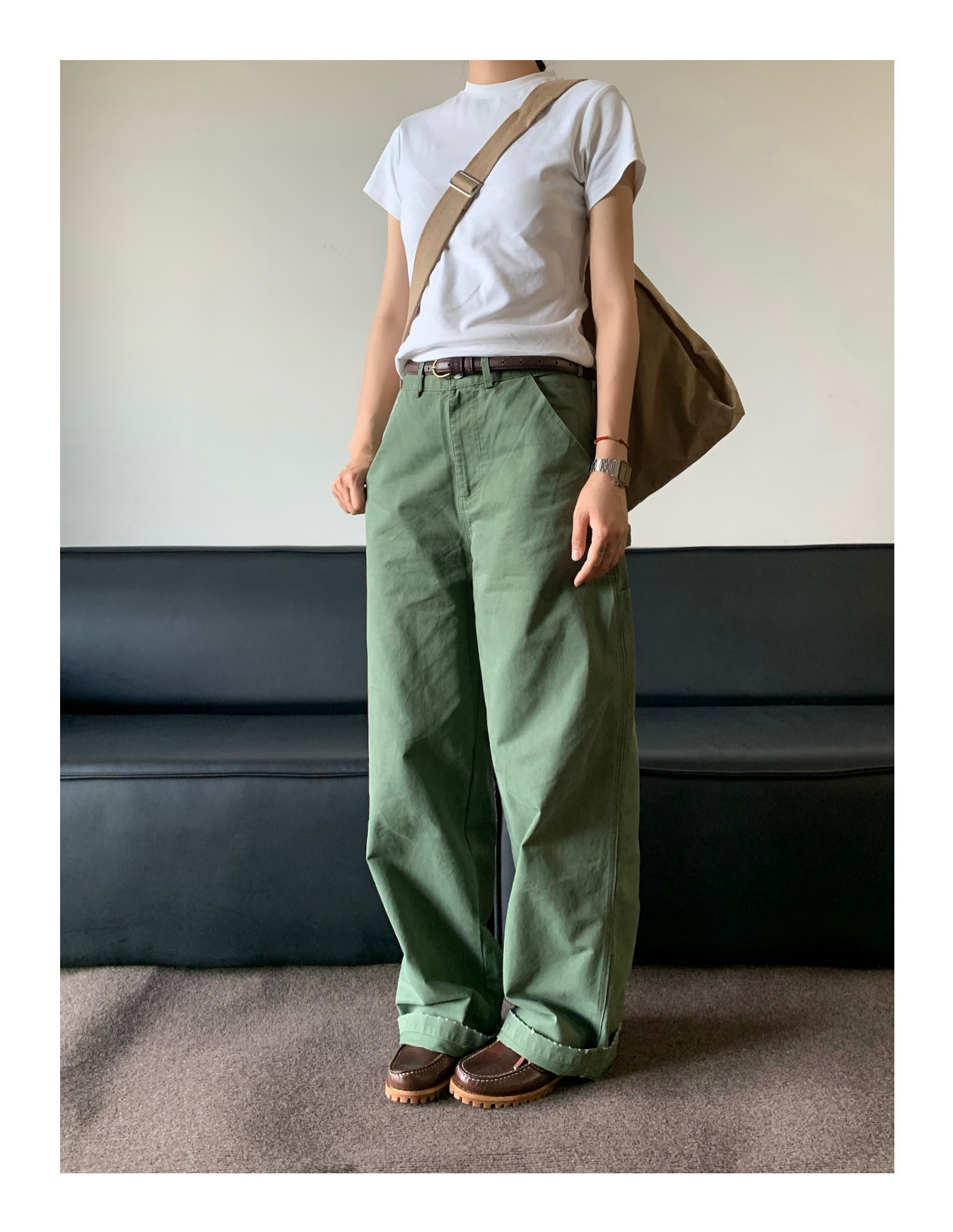 Men's Jeans Military Green Cargo Loose Simple Niche Draped Casual Pants Trendy Versatile_voghion.com