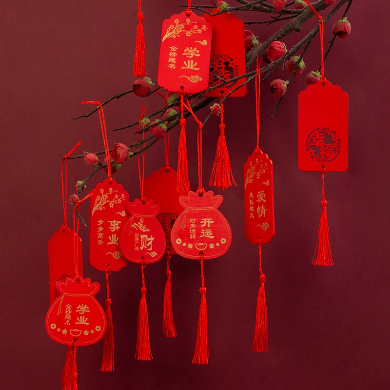 Деревянная открытка желаний Красная молитвенная карта Живописные места Карта желаний Деревянная карта Висячие украшения Храм Живописные места Карта сообщения Рукописная карта удачи