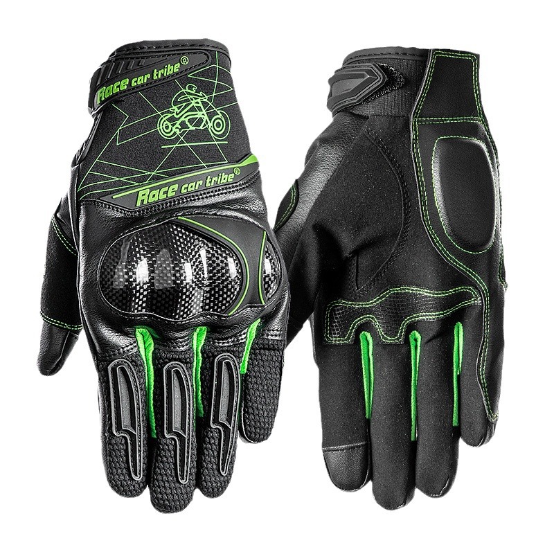 Racing tribu guantes de montar en motocicleta primavera y otoño hombres y mujeres de fibra de carbono dedo completo equipo de protección motocicleta resistente a la caída GST49