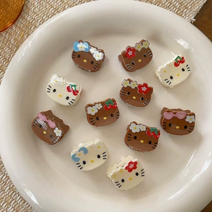 Мини-заколки с Hello Kitty акрил с бантом
