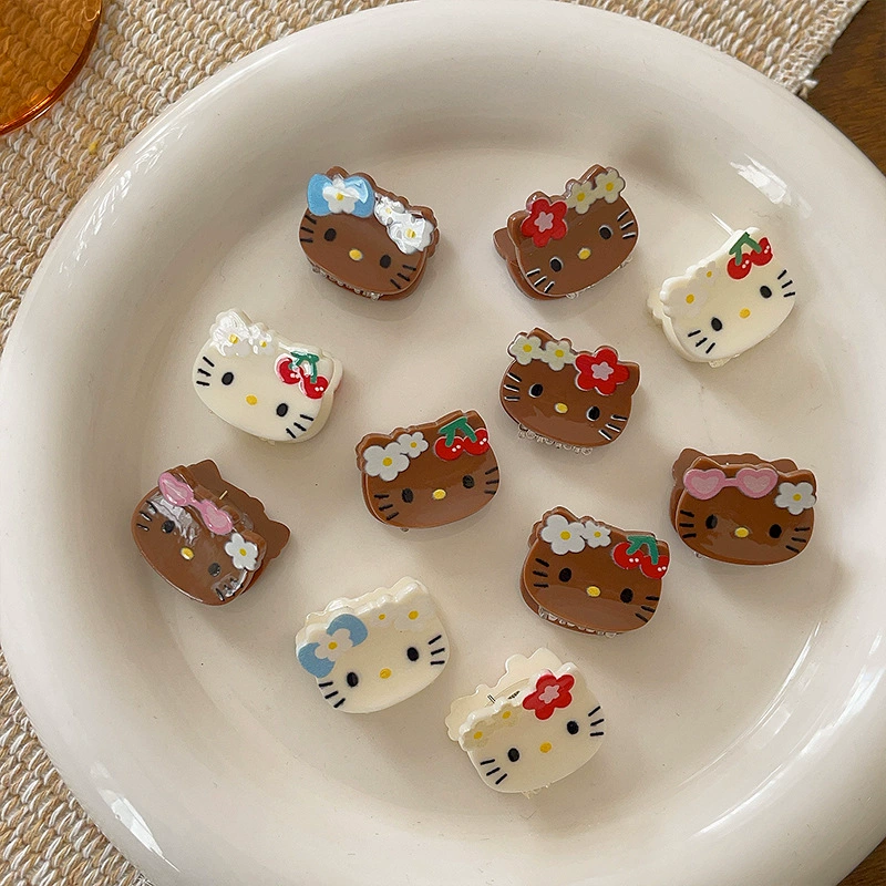 Мини-заколки с Hello Kitty акрил с бантом