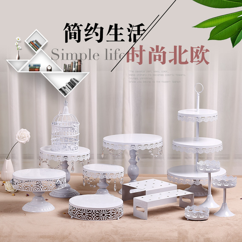 Decoración de mesa de postre comida fría descanso de té decoración de la Mesa bandeja de la Mesa soporte de exhibición jaula de pájaros de hierro té de la tarde Merienda soporte de la torta