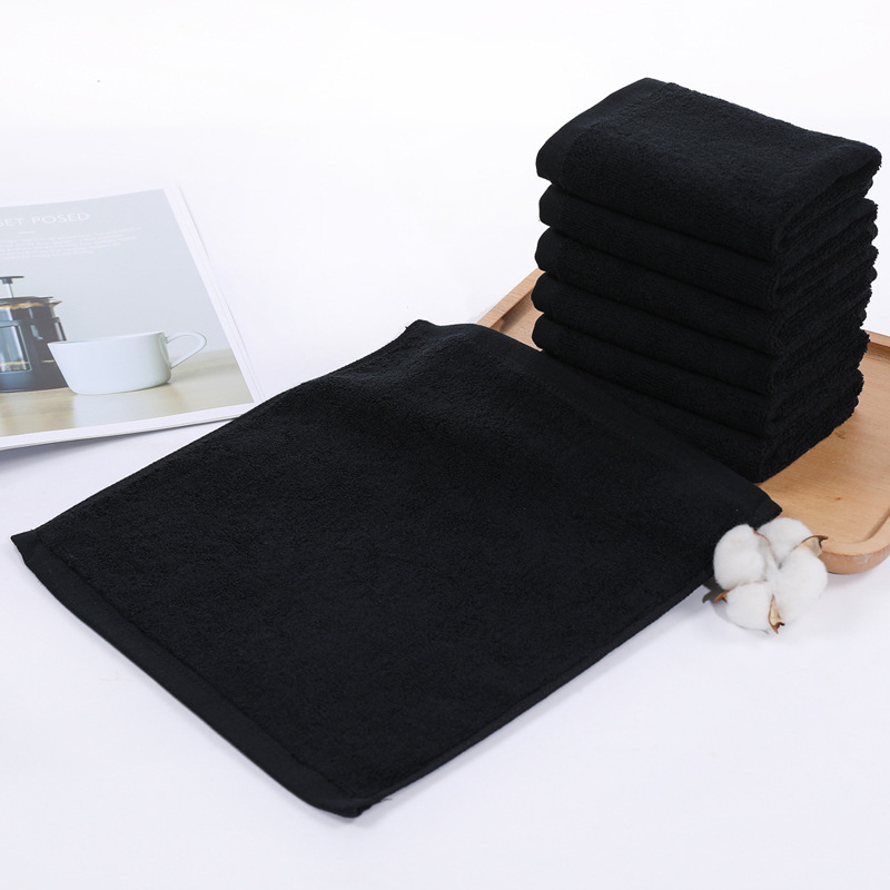 Black Towel Pure Cotton Gym Manufacturer Wholesale Cotton Export Gift Design logo Black Towel Makeup Table Pure Cotton