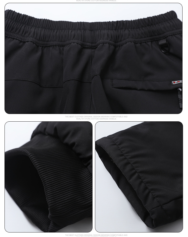 New plus size cashmere pants men's winter warm casual thickened fleece-lined sports pants windproof middle-aged straight pants