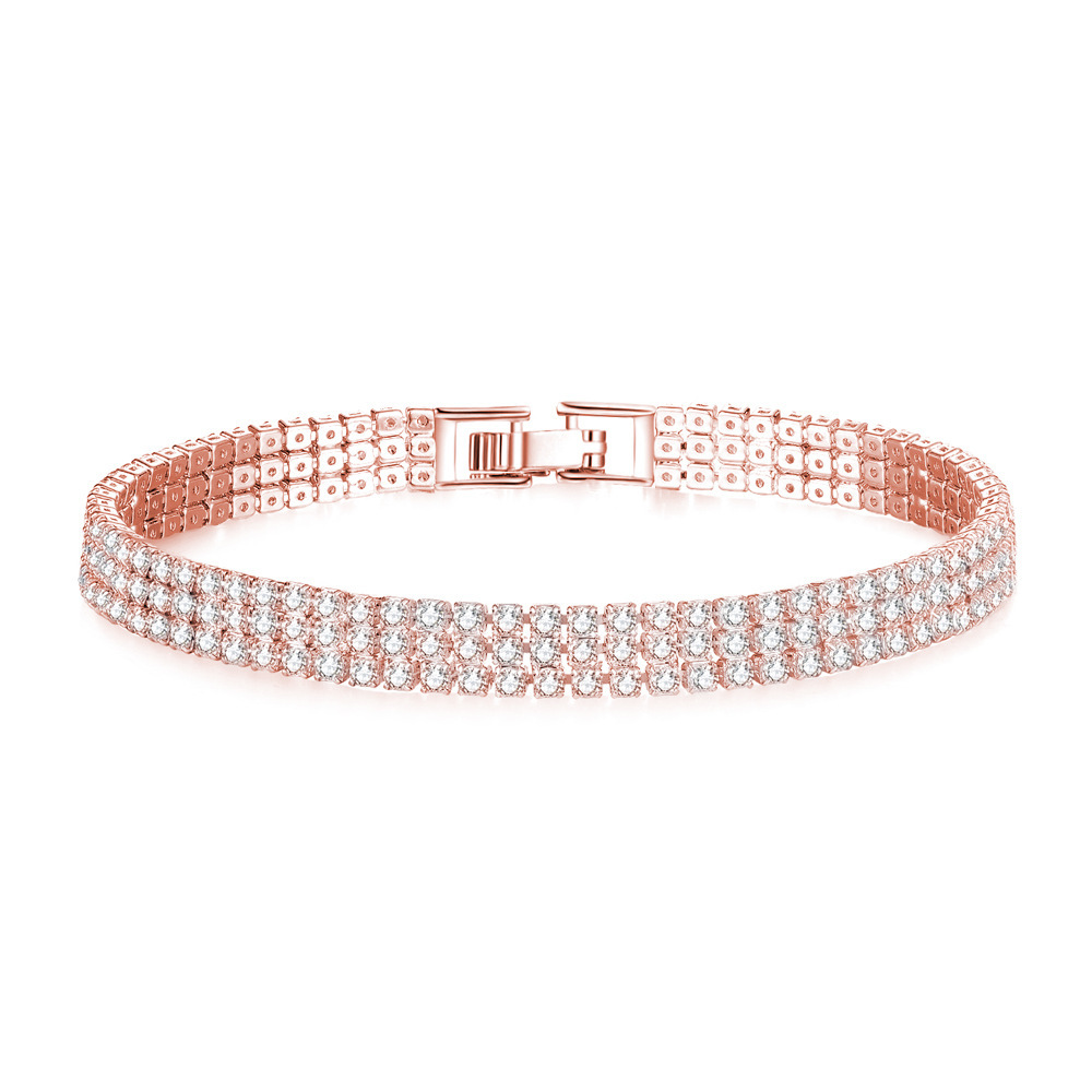 Bracelet en strass élégant bracelet chaîne élastique femme_voghion.com