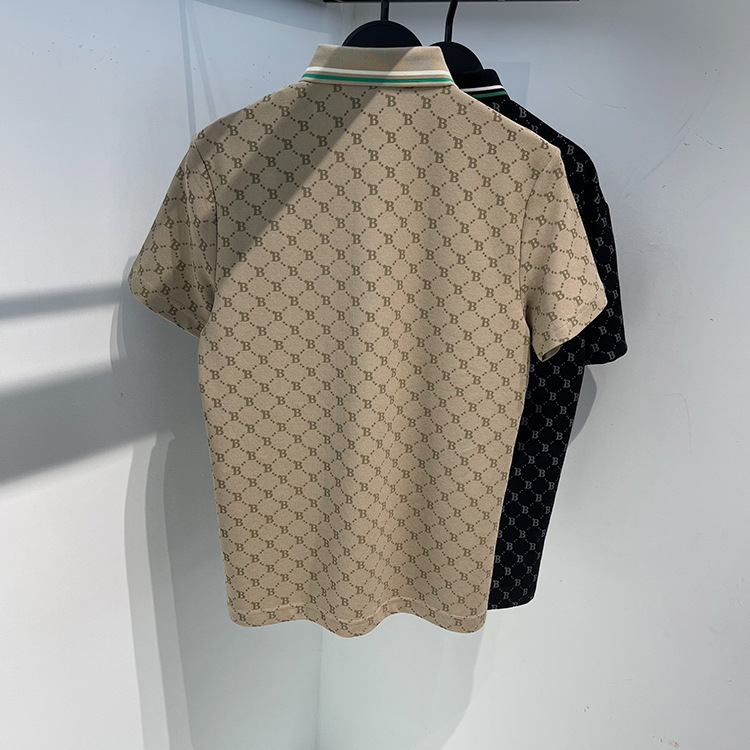 Moda de los hombres de moda de verano de los nuevos hombres de polo impreso solapa de manga corta Camiseta B3DBC2108