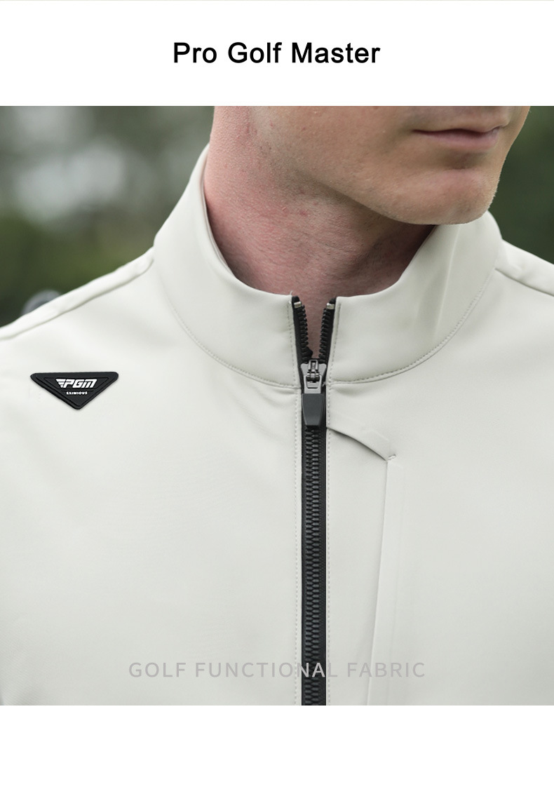 Áo ghi lê golf PGM nam chống gió nhẹ, cổ đứng, form vừa — YF655-Gi lê trắng, YF655-Áo gi lê màu đen, YF655-Gi lê kaki chi tiết 12