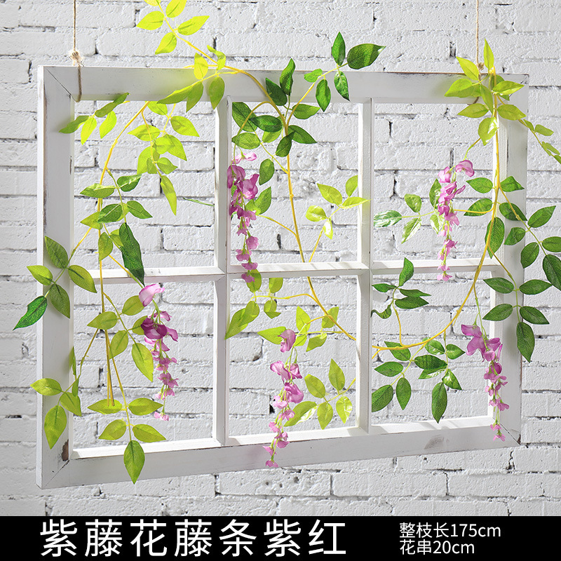 Wisteria flower short string purple 5 head flower string