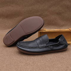 2022春季潮鞋懶人鞋男真皮輕便透氣韓版休閒豆豆鞋軟底單層牛皮鞋