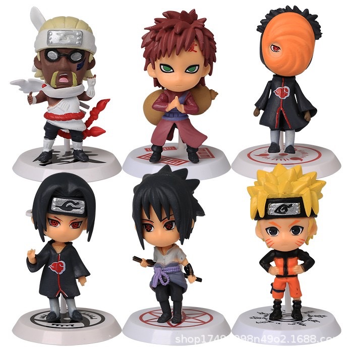 Naruto tay mù hộp trọn bộ búp bê phiên bản Q Naruto Sasuke Kakashi Gaara Madara tổ chức đồ trang trí