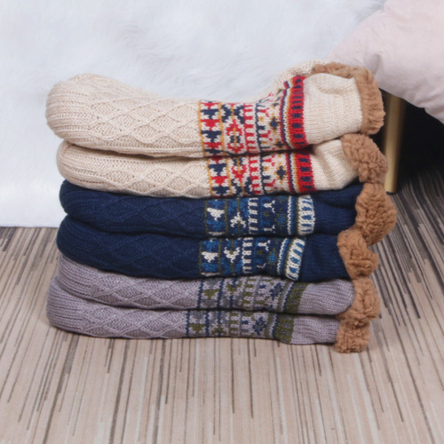 Indoor Home Slippers for Men, Floor Socks Knit for Adults, Thick Padded Carpet Socks, Home Sleep Socks, Non-slip